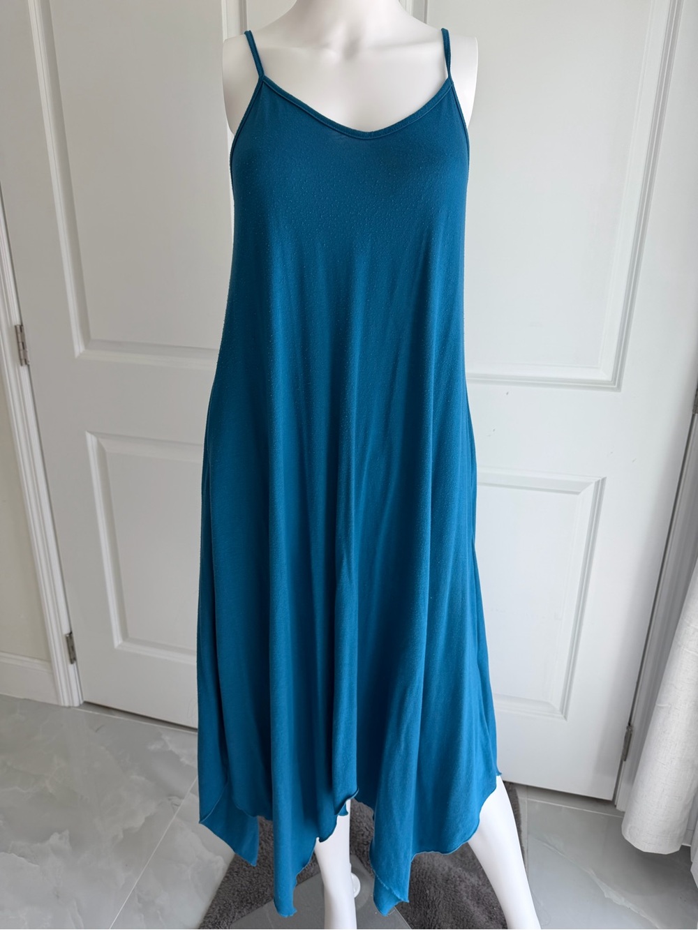 Women’s Teal Spaghetti-Strap Swing Dress